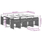 vidaXL Ensemble à manger de jardin et coussins 9 Pièces beige Poly rotin