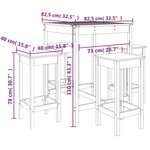 vidaXL Ensemble de bar de jardin 5 Pièces bois de pin massif