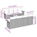 vidaXL Ensemble de canapé de jardin 9 pièces avec coussins noirs en poly rotin