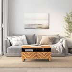 vidaXL Table basse marron et noir 80x54x40 cm bois de massif manguier