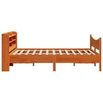 vidaXL Cadre de lit et tête de lit cire marron 135x190 cm bois de pin