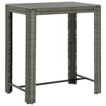 vidaXL Ensemble de bar d'extérieur 5 Pièces coussins Résine tressée Gris