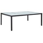 vidaXL Table à dîner d'extérieur Noir 200x150x74 cm Résine tressée