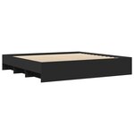 vidaXL Cadre de lit noir 200x200 cm bois d'ingénierie