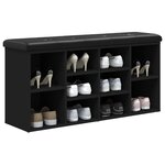 vidaXL Banc à chaussures noir 102x32x50 cm bois d'ingénierie