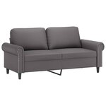 vidaXL Ensemble de canapés 3 Pièces avec coussins Gris Similicuir