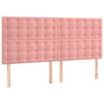 vidaXL Têtes de lit 4 Pièces Rose 100x5x78/88 cm Velours