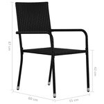 vidaXL Ensemble à manger de jardin 9 Pièces Résine tressée Noir