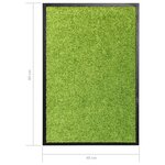 vidaXL Paillasson lavable Vert 40x60 cm