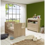 Lit 70 x 140 cm + commode à langer Olivia - chêne - TREND TEAM