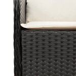 vidaXL Ensemble à manger de jardin avec coussins 3 Pièces Noir