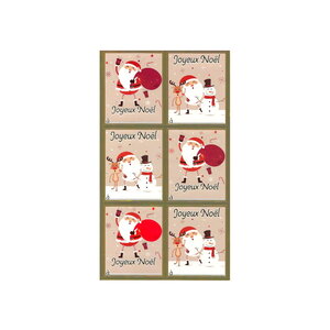 6 étiquettes cadeaux - noël