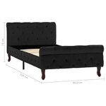 vidaXL Cadre de lit Noir Velours 90 x 200 cm