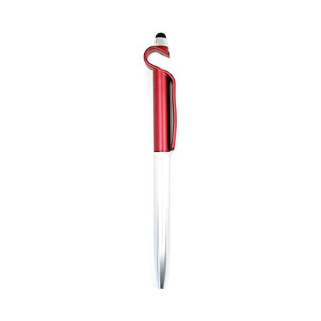 Stylo bille rétractable stylet repose smartphone - rouge