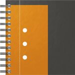 Cahier NOTEBOOK spirale A5+ 160 p perforées 80g 5x5 Couverture Rigide Gris OXFORD