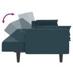 vidaXL Canapé-lit à 2 places avec deux oreillers bleu velours