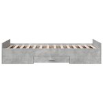 vidaXL Cadre de lit et tiroirs gris béton 100x200 cm bois d'ingénierie