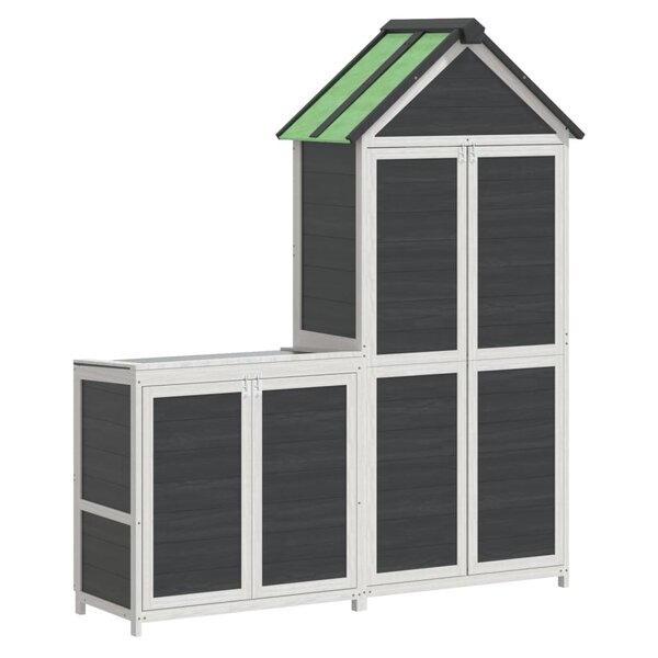 vidaXL Ensemble de remise à outils de jardin 2 Pièces gris pin massif