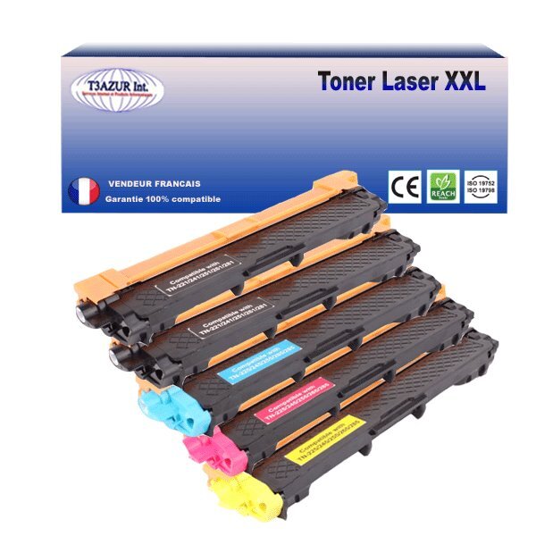 5 Toners compatibles avec Brother TN241 TN245 pour  Brother DCP-9020CDW  DCP-9022CDW (Noir+Couleur) - T3AZUR