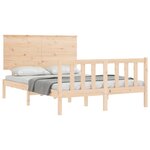 vidaXL Cadre de lit avec tête de lit 140x200 cm bois massif