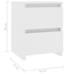 vidaXL Tables de chevet 2 Pièces Blanc 30x30x40 cm Bois d'ingénierie