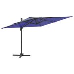 vidaXL Parasol cantilever à LED Bleu azuré 400x300 cm