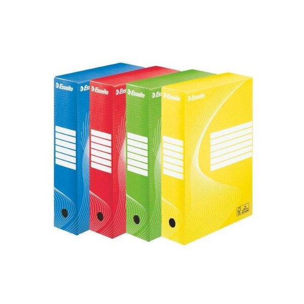 Lot de 10 Boîtes archives BOXYCOLOR Dos de 80mm A4 couleurs assorties ESSELTE