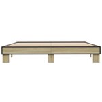 vidaXL Cadre de lit chêne sonoma 180x200 cm bois d'ingénierie et métal