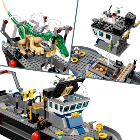 Lego 76942 jurassic world l'évasion en bateau du baryonyx