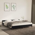 vidaXL Cadre de lit avec tête de lit Noir 160x200 cm Velours