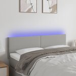 vidaXL Tête de lit à LED Gris clair 144x5x78/88 cm Tissu