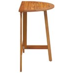 vidaXL Table de jardin pliante demi-ronde 78x46x75 cm en bois massif d'acacia