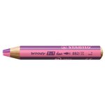 Crayon multi-talents woody 3 in 1 duo - rose-lilas x 5 stabilo