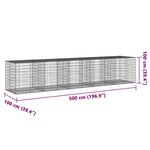 vidaXL Panier gabion avec couvercle 500x100x100 cm fer galvanisé