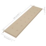 vidaXL Coussin de banc de jardin beige 200x50x3 cm tissu oxford