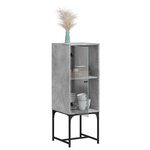 vidaXL Armoire latérale avec porte en verre gris béton 35x37x100 cm