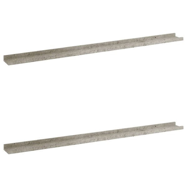 vidaXL Étagères murales 2 Pièces Gris béton 115x9x3 cm