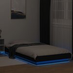 vidaXL Cadre de lit avec lumières LED sans matelas noir 100x200 cm