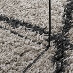 vidaXL Tapis shaggy à poils longs moderne beige et anthracite Ø 240 cm