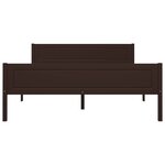 vidaXL Cadre de lit Bois de pin massif Marron foncé 140x200 cm