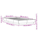 vidaXL Cadre de lit avec lumières LED sans matelas noir 100x200 cm