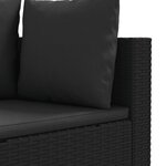 vidaXL Salon de jardin 5 Pièces avec coussins noir résine tressée