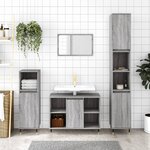 vidaXL Ensemble de meubles de salle de bain 3 Pièces Sonoma gris