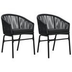 vidaXL Chaises de jardin lot de 2 Noir Rotin PE