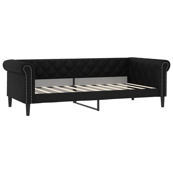 vidaXL Lit de jour noir 90x190 cm similicuir