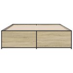 vidaXL Cadre de lit chêne sonoma 150x200 cm bois d'ingénierie et métal