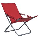 vidaXL Chaises pliables de plage 2 Pièces Tissu Rouge