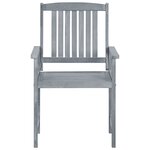 vidaXL Chaises de jardin avec coussins 4 Pièces Gris Bois d'acacia massif