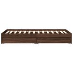 vidaXL Cadre de lit et tiroirs chêne marron 90x200cm bois d'ingénierie