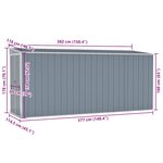 vidaXL Abri de jardin mural Gris 118x382x178 cm Acier galvanisé